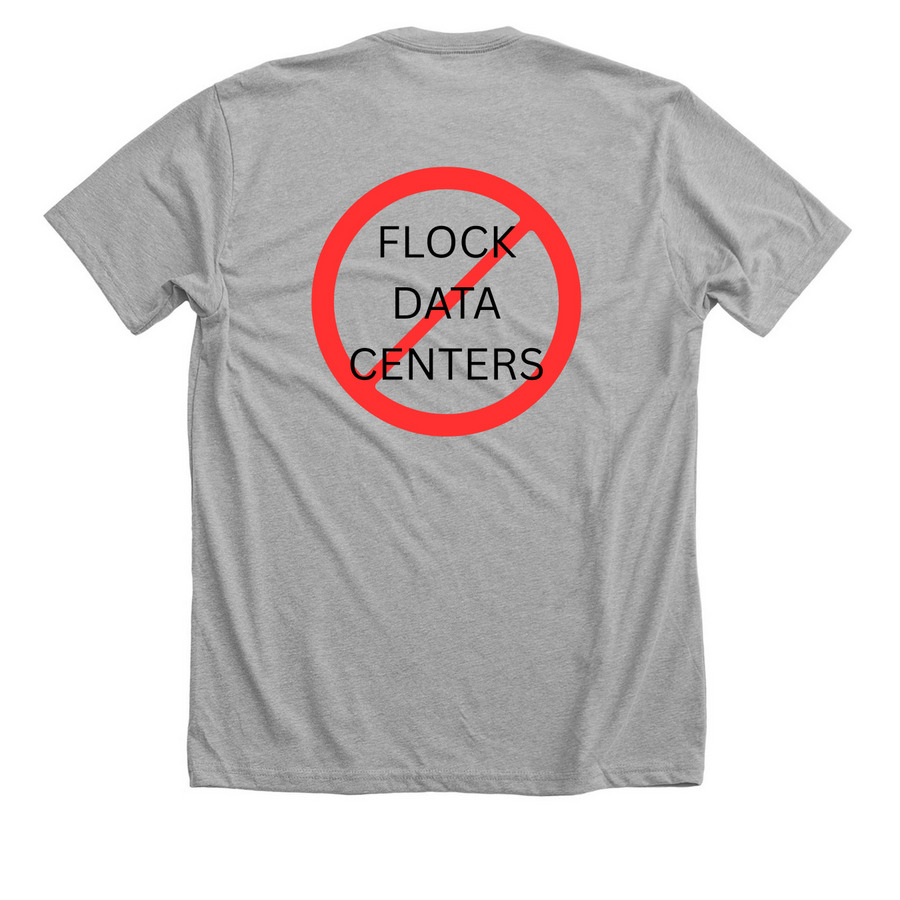 Flock Data Centers, a Athletic Heather Premium Unisex Tee (back-view)