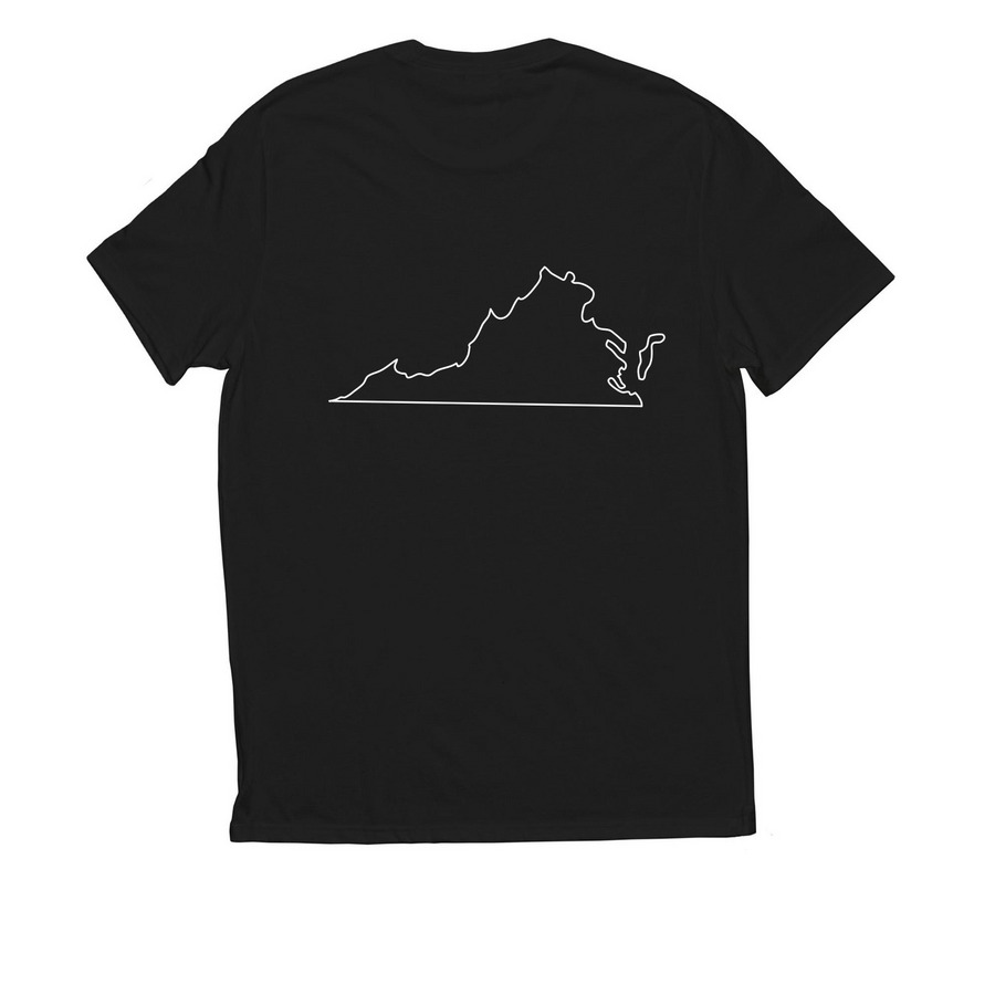 Virginia is for Spellers, a Deep Black Allmade Eco Triblend Unisex Tee (back-view)