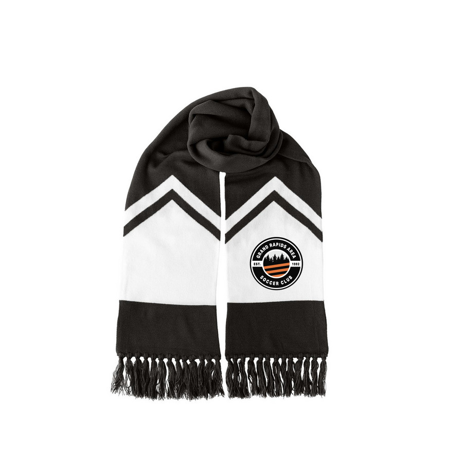 GRASC Scarves, a Black/ White Two-Tone Gameday Scarf