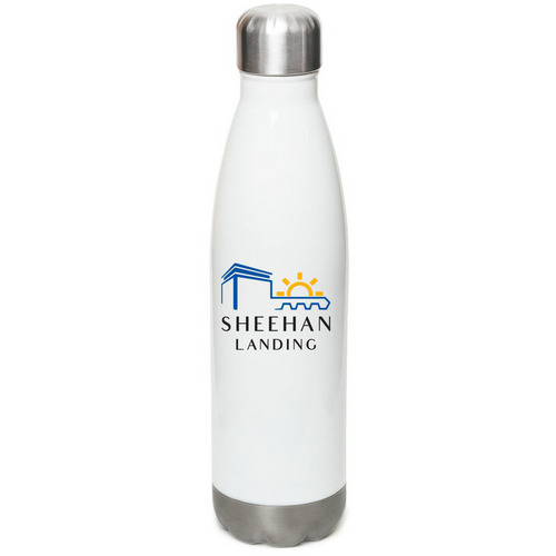 Sheehan Landing Water Bottle, a White Stainless Steel Water Bottle