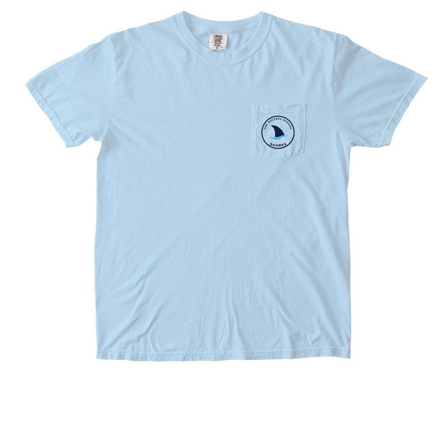 Shark Pocket Tee, a Chambray Comfort Colors Pocket Tee