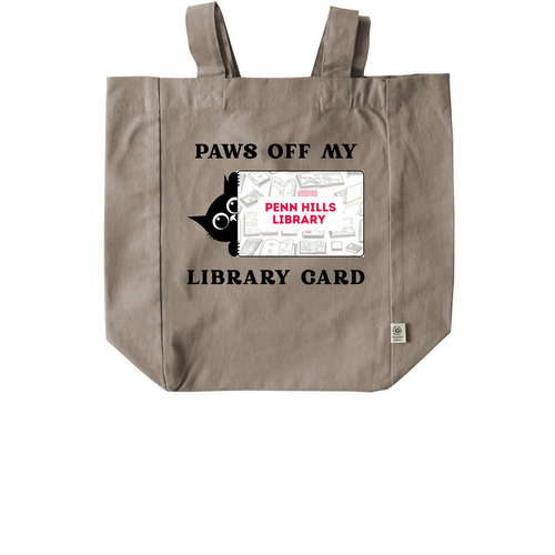 Paws Off My Library Card Bag, a Pumice Recycled Cotton Tote Bag