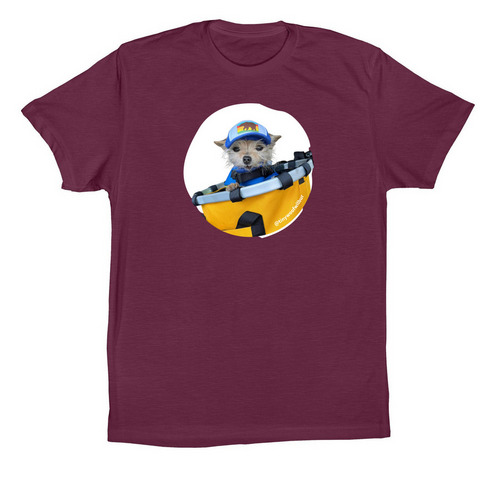 Tiny Woof Wilbur the Adventurer, a Maroon Premium Cotton Tee