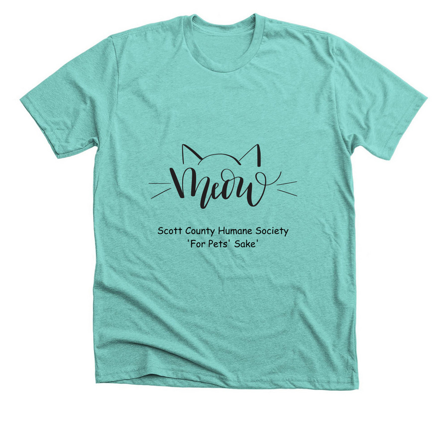 Meow, a Heather Sea Green Premium Unisex Tee