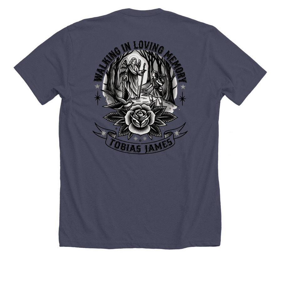 TJs Team&nbsp;, a Heather Midnight Navy Premium Unisex Tee (back-view)
