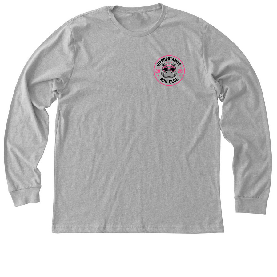 Hippopotamus Run Club ? 2026 Collection, a Athletic Heather Premium Long Sleeve Tee