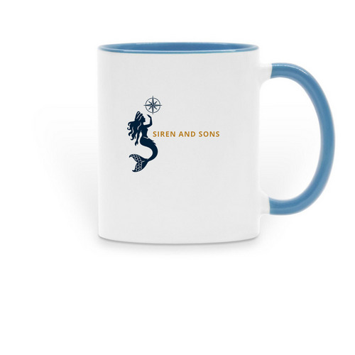Sip With Intention&nbsp;, a Light Blue Two-Tone Ceramic Mug