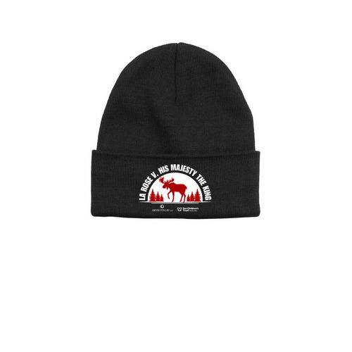 Youth v. Canada Moose Beanie, a Black Printed Base Camp Beanie