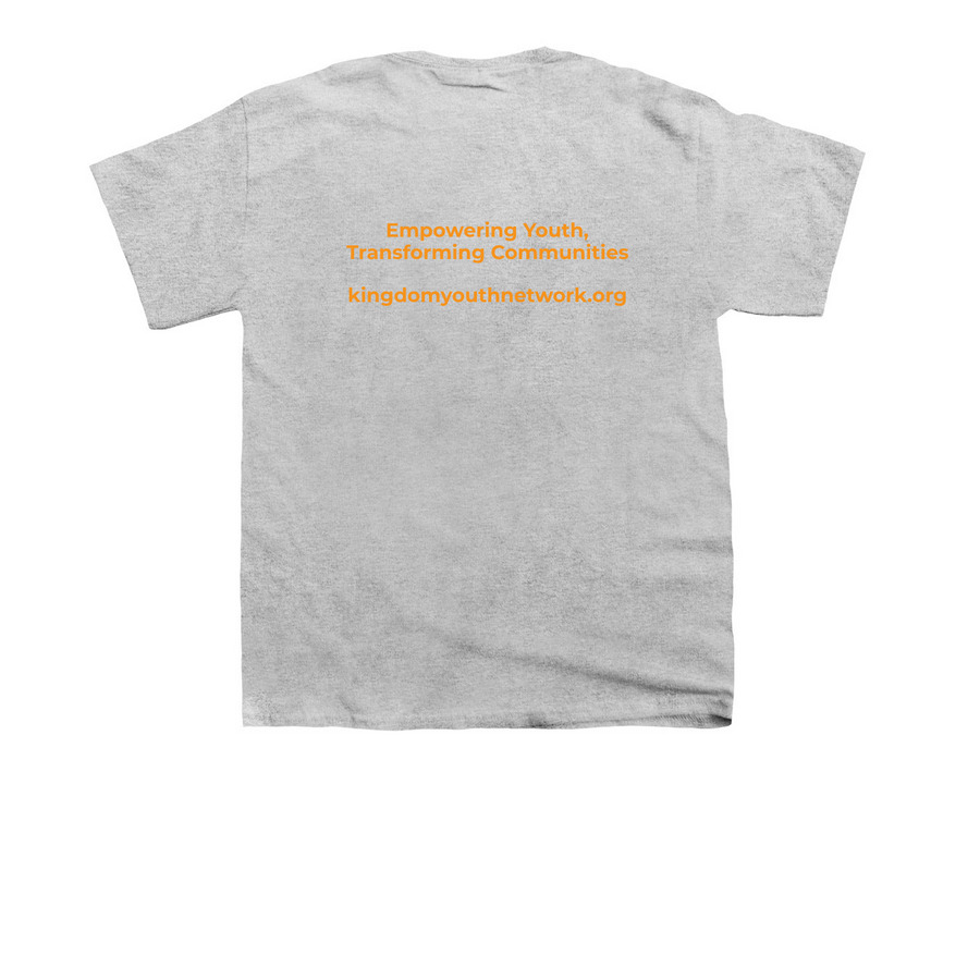 Kingdom Youth Network, a Sport Grey Youth Unisex Tee (back-view)