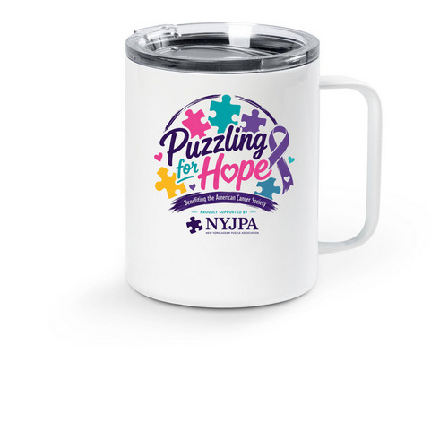 Puzzling For Hope 2go Mug, a White Stainless Steel Travel Mug