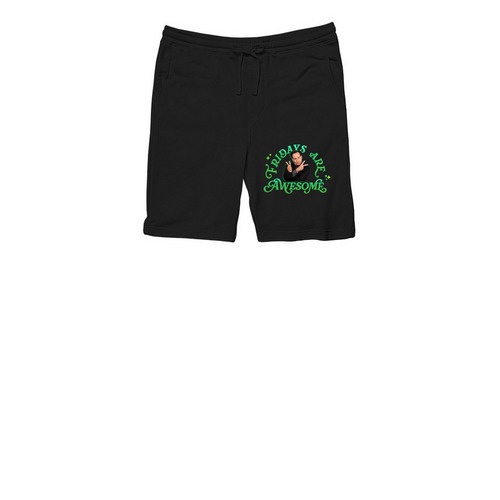 Fridays Are Awesome Shorts, a Black Midweight Fleece Shorts