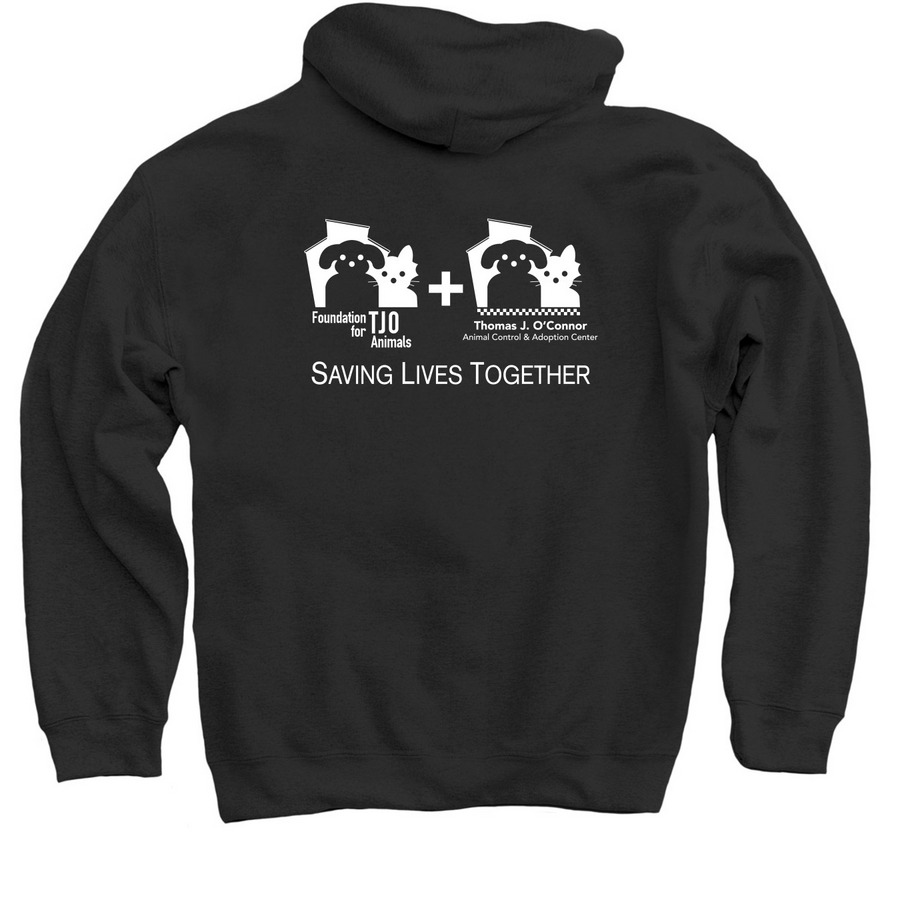 Saving Lives Together, a Black Pullover Hoodie (back-view)