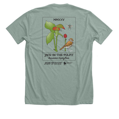 Jack-in-the-Pulpit (front and back), a Heather Sage Premium Unisex Tee