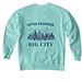 Little Fighter, Big City, a Chalky Mint Comfort Colors Crewneck Sweatshirt (back-view)