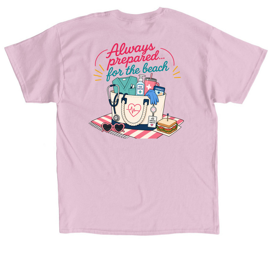 Beach Ready&nbsp;, a Light Pink Classic Unisex Tee (back-view)