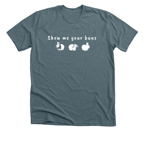 Show me your buns!, a Heather Slate Premium Unisex Tee