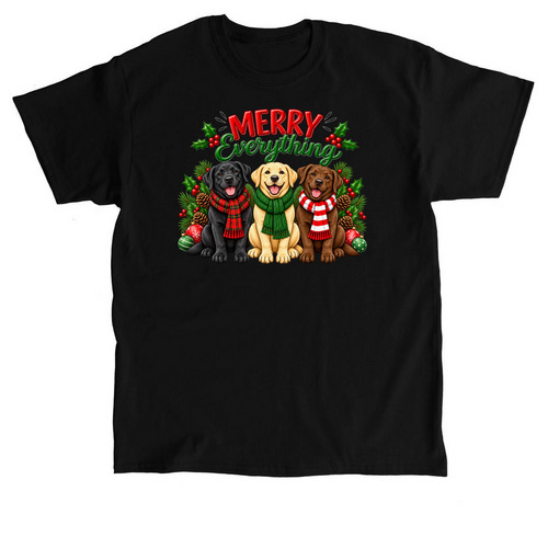 Merry Everything Puppies, a Black Classic Unisex Tee