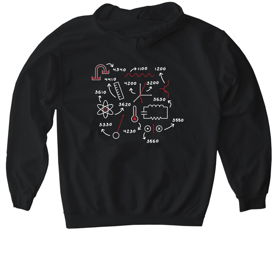 White Logo with Classes on Back, a Black Gildan Softstyle Pullover Hoodie (back-view)