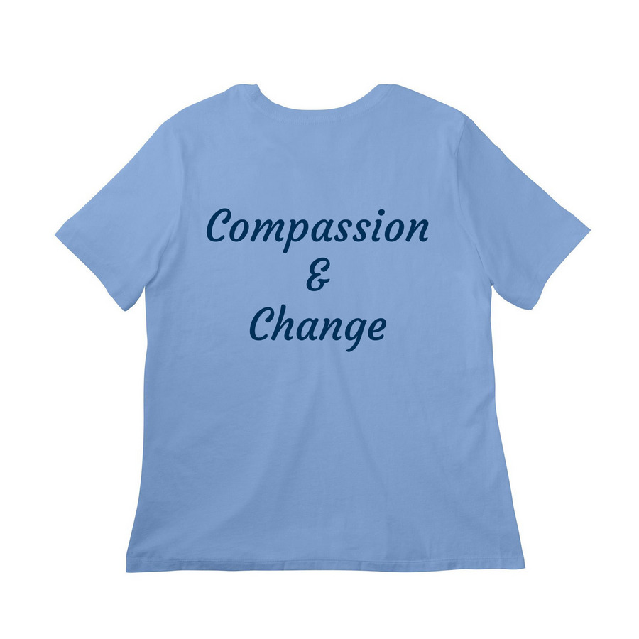 For Callie, a Carolina Blue Women?s Relaxed Cotton Tee (back-view)