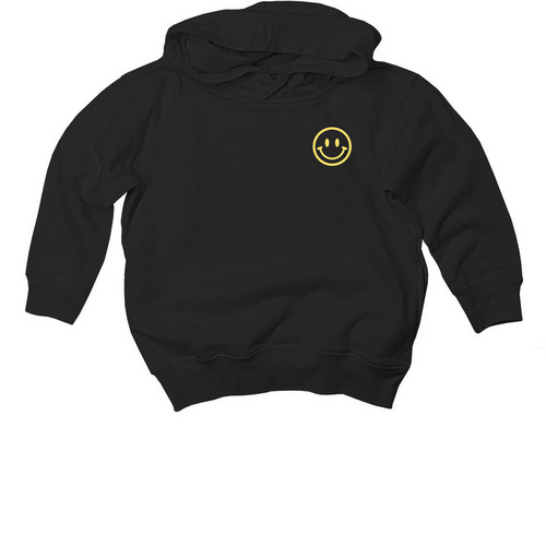 Gan Shalom Smiley Face Hoodie, a Black Toddler Pullover Hoodie