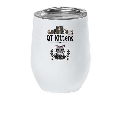 Buy a Wine Tumbler = QT Kitten College Funds!, a White Insulated Wine Cup