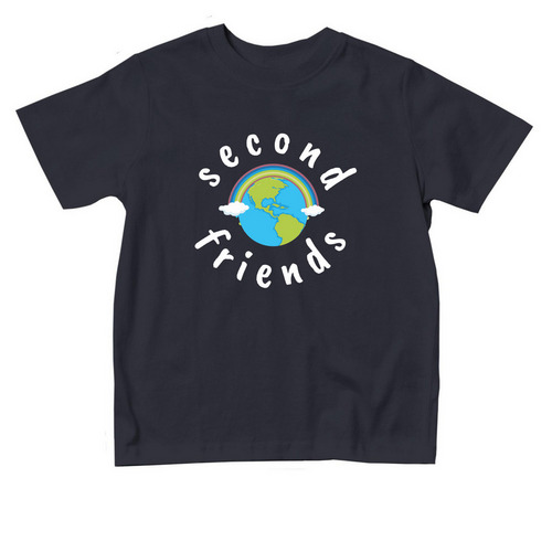 Rainbow Earth, a Navy Toddler Tee