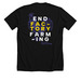 End Factory Farming, a Solid Black Blend Premium Unisex Tee (back-view)