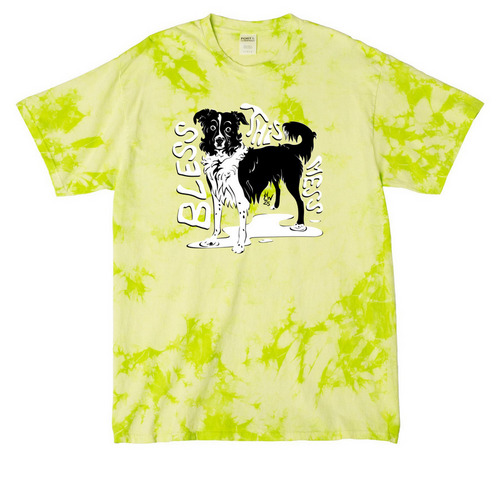 Bless This Mess, a Lemon Lime Crystal Tie Dye Tee