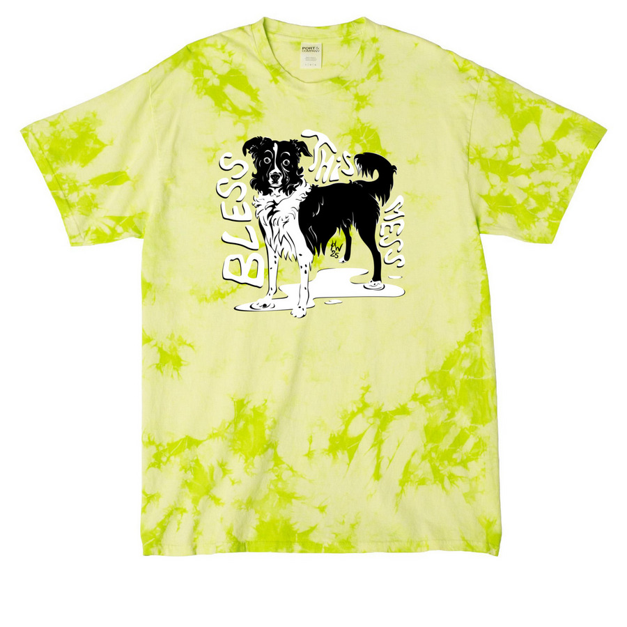 Bless This Mess, a Lemon Lime Crystal Tie Dye Tee