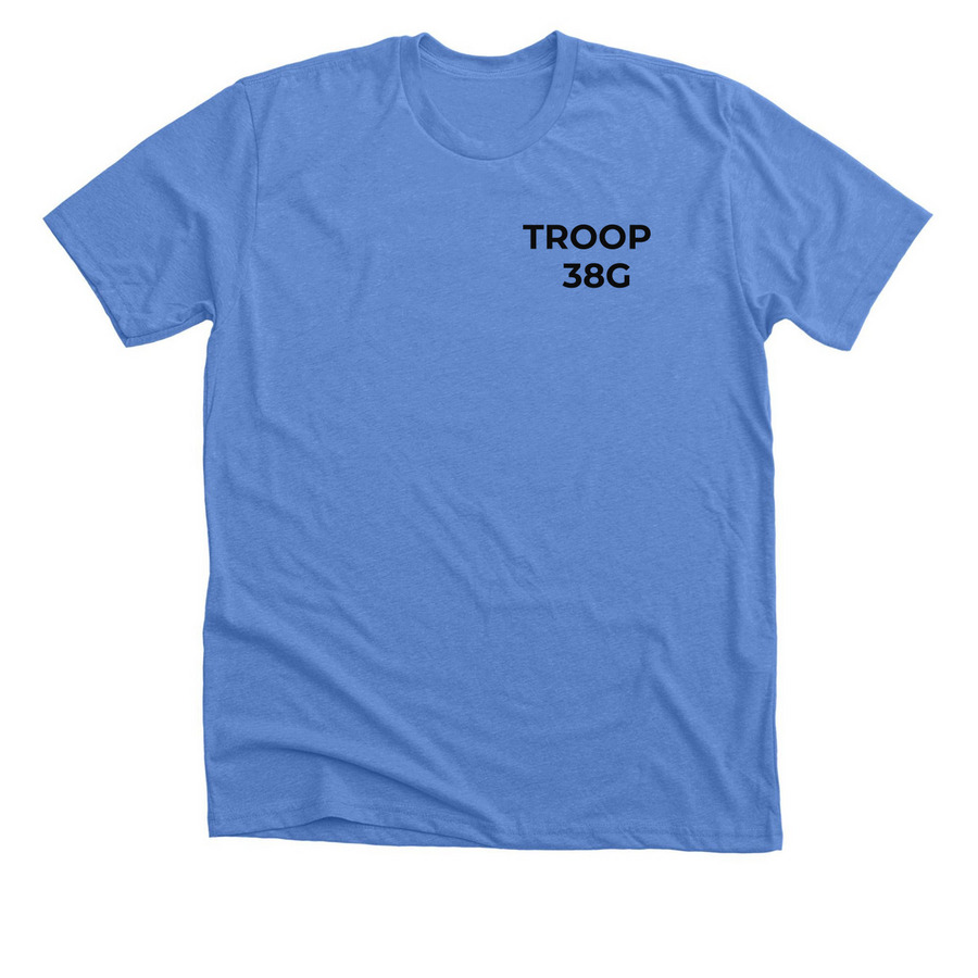 Troop 38G&nbsp;, a Heather Columbia Blue Premium Unisex Tee