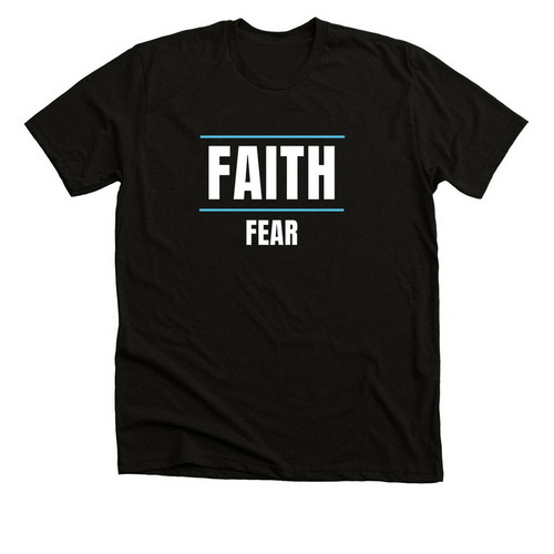 Faith Over Fear, a Solid Black Blend Premium Unisex Tee