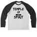 TEMPLE, a Space Black/ Bright White Allmade Eco Triblend Colorblock Raglan Long Sleeve Tee