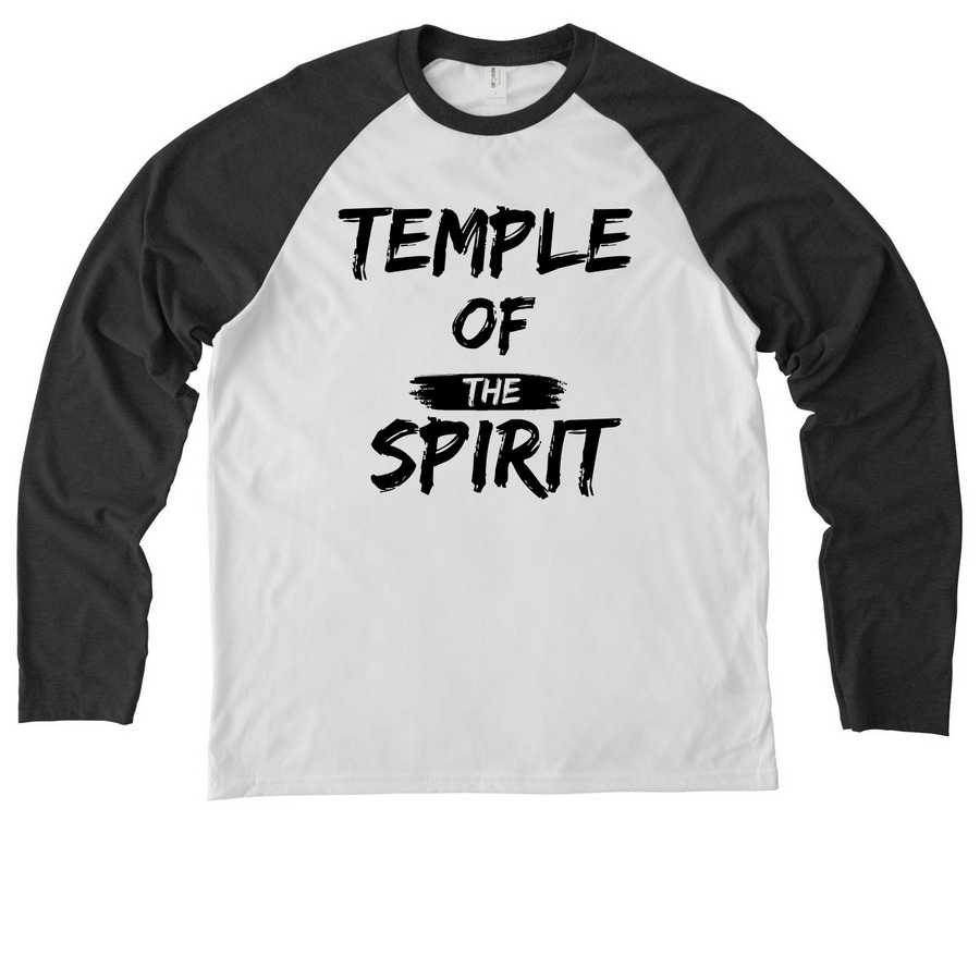 TEMPLE, a Space Black/ Bright White Allmade Eco Triblend Colorblock Raglan Long Sleeve Tee