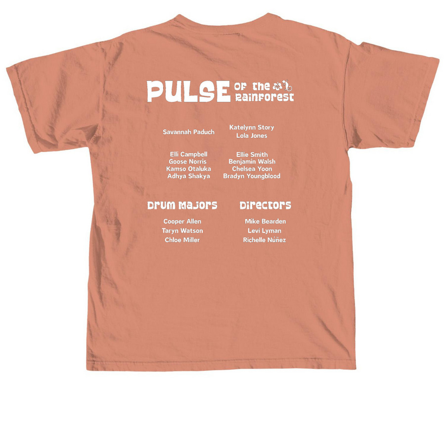 Pulse of the Rainforest Clarinet 2026, a Terracotta Comfort Colors Unisex Tee (back-view)