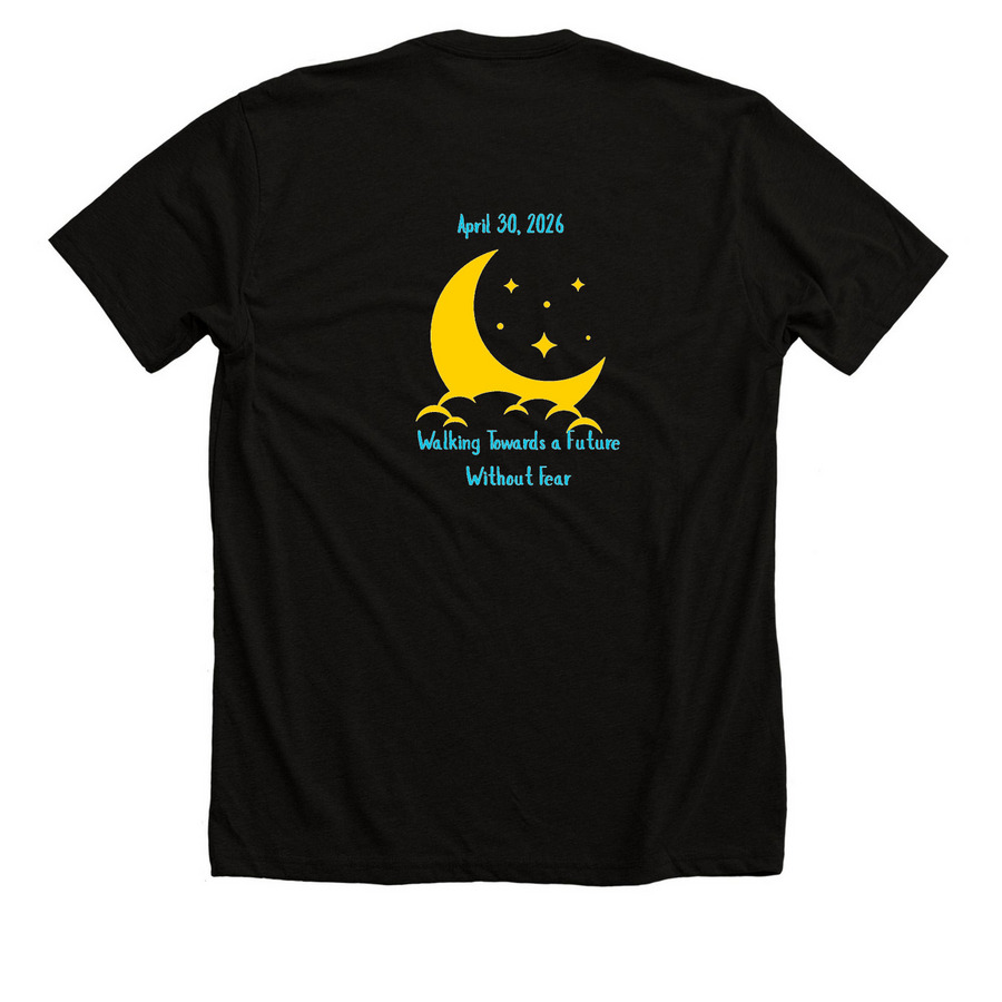 Walk to Support Sexual Assault Survivors, a Solid Black Blend Premium Unisex Tee (back-view)