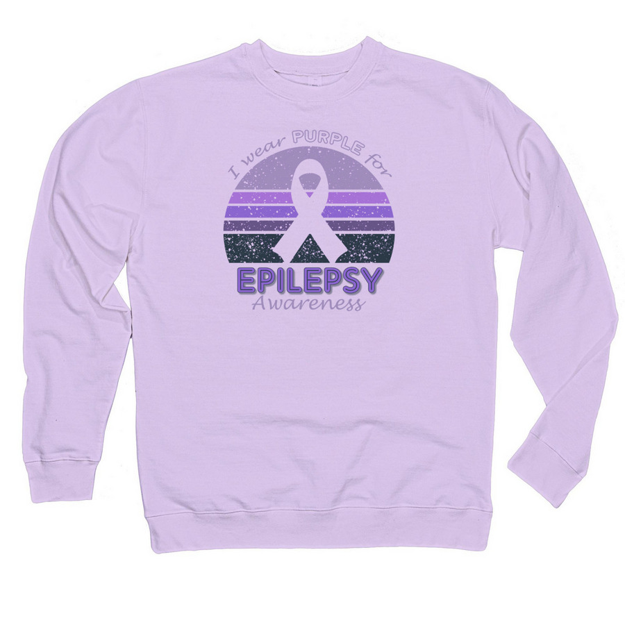 I wear purple for Epilepsy Awareness, a Lavender Midweight Crewneck Sweatshirt