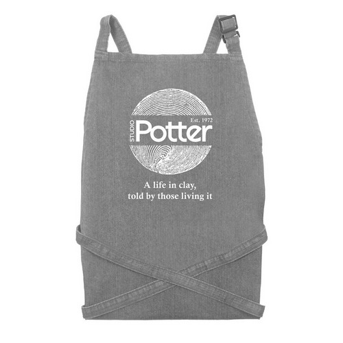 2026 Spring Fundraiser, a Grey Denim Recycled Denim Bib Apron