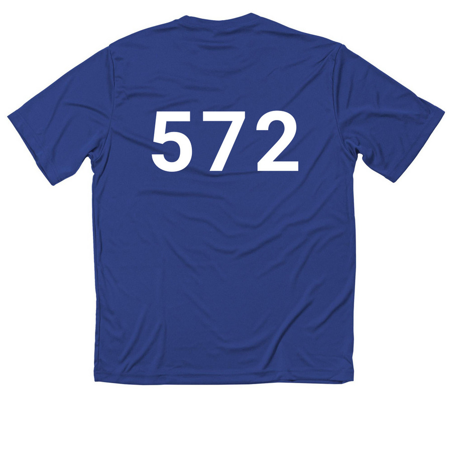 Troop 572 Athletic Shirts, a True Royal Classic Performance Tee (back-view)
