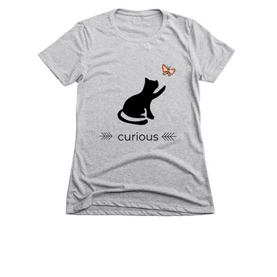 Curious, a Dark Heather Grey Women's Slim Fit Tee
