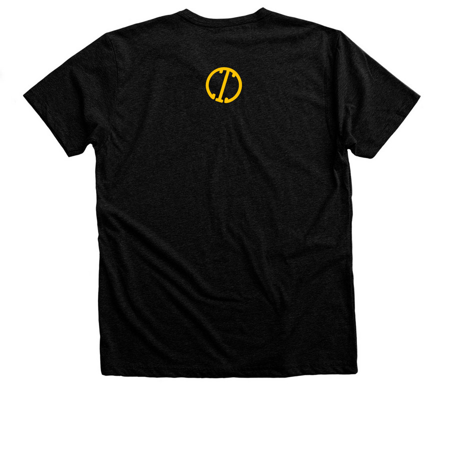 Ocean State Ren Faire Classic Logo, a Black Heather Premium Unisex Tee (back-view)