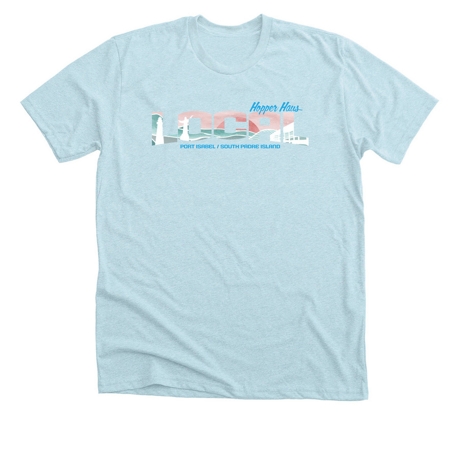 Local Tee, a Heather Ice Blue Premium Unisex Tee