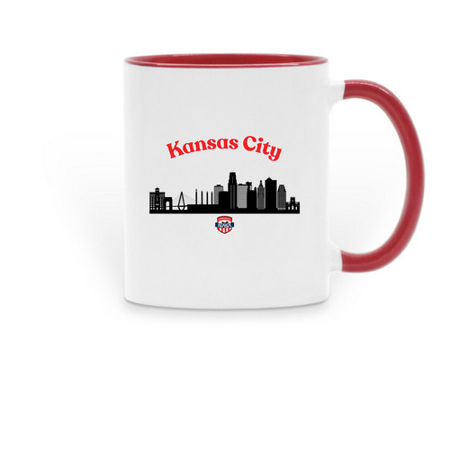 Around North America Mugs, a Red Two-Tone Ceramic Mug