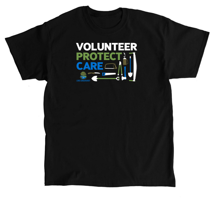 Volunteer, Protect, Care, a Black Classic Unisex Tee