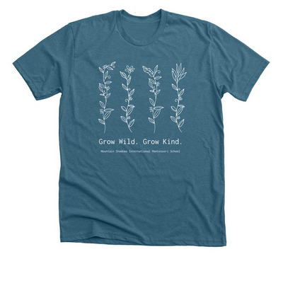 Grow Wild. Grow Kind., a Heather Deep Teal Premium Unisex Tee