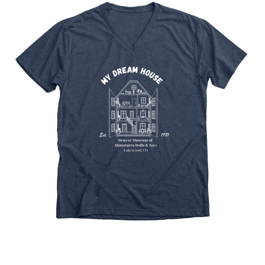 Denver Museum of Miniatures, Dolls and Toys, a Heather Navy Premium V-Neck Tee