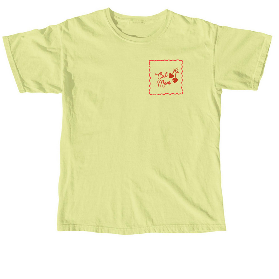 cat mom, a Neon Lemon Comfort Colors Unisex Tee