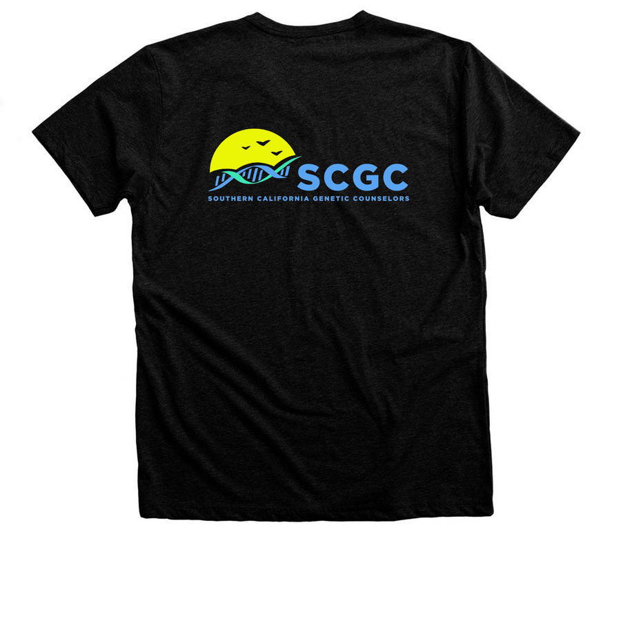 SCGC Shirts, a Black Heather Premium Unisex Tee (back-view)