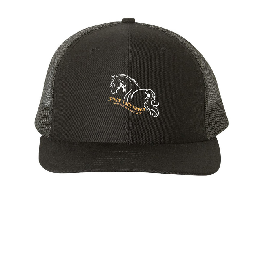 Happy Tails Haven Trucker Hat, a Black Printed Snapback Trucker Cap