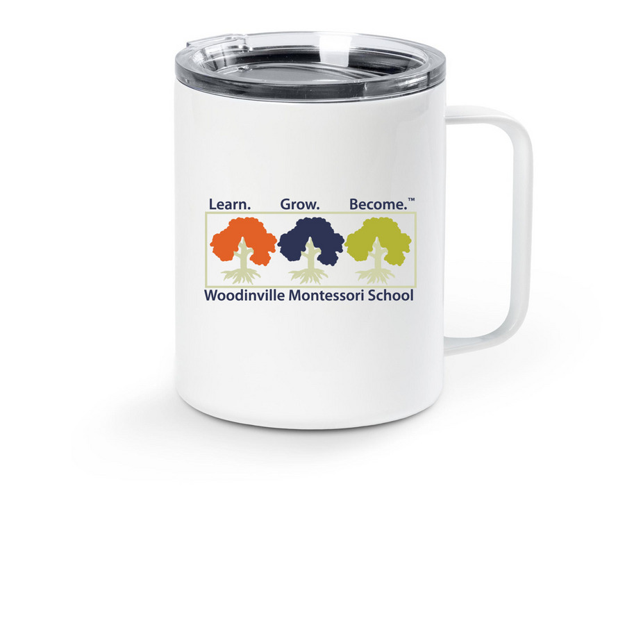 Stainless Steel Travel Mug, a White Stainless Steel Travel Mug