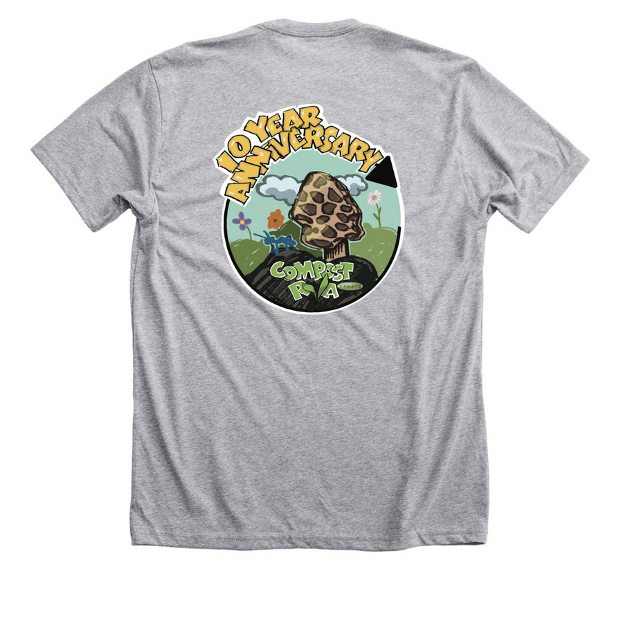 Compost RVA turns 10!, a Athletic Heather Premium Unisex Tee (back-view)